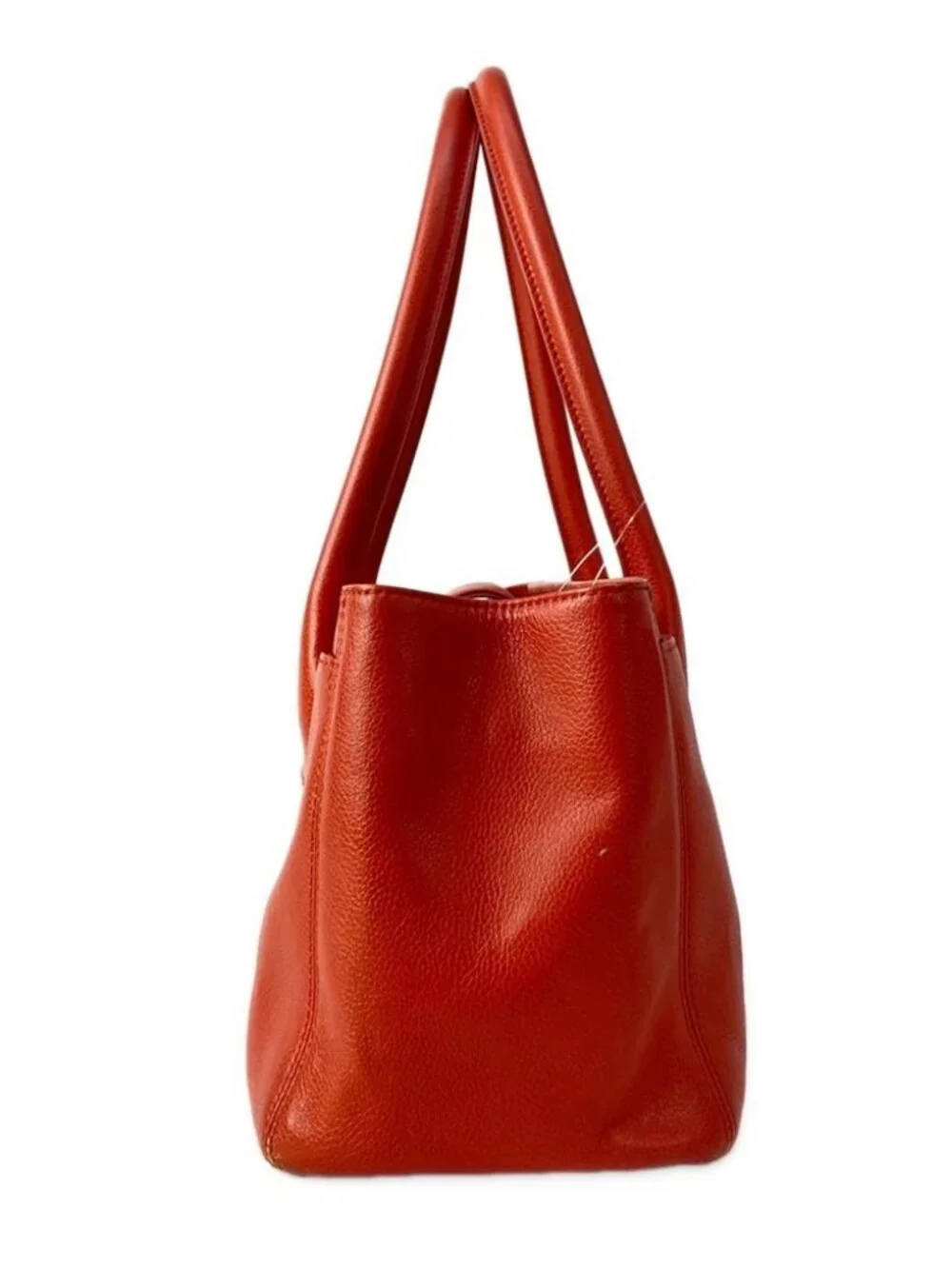 CHANEL Executive Tote Line A29293 Orange Grained Calf Leather Tote Bag